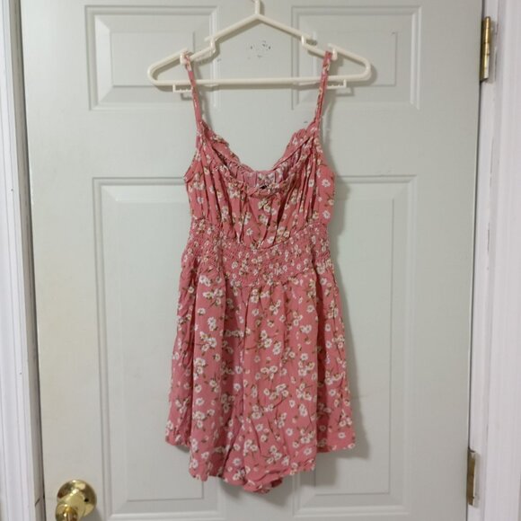 Vine & Valley Sz XL Pink Floral Romper Shorts Womens Sleeveless Summer Outfit - Picture 6 of 10